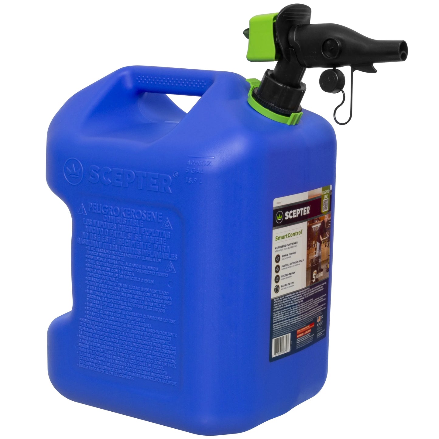 (2 Pack)  5 Gallon Capacity Smartcontrol Dual Handle Kerosene Fuel Container, FSCK571, Blue Gas Can