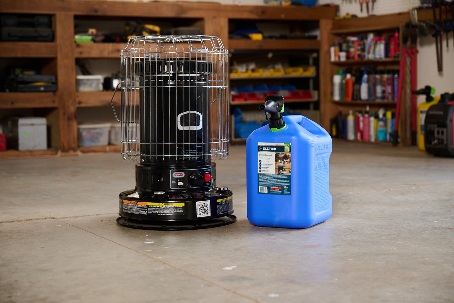 (2 Pack)  5 Gallon Capacity Smartcontrol Dual Handle Kerosene Fuel Container, FSCK571, Blue Gas Can