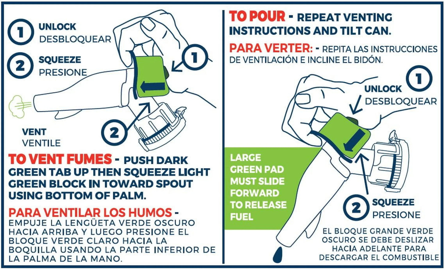 (2 Pack)  5 Gallon Capacity Smartcontrol Dual Handle Kerosene Fuel Container, FSCK571, Blue Gas Can