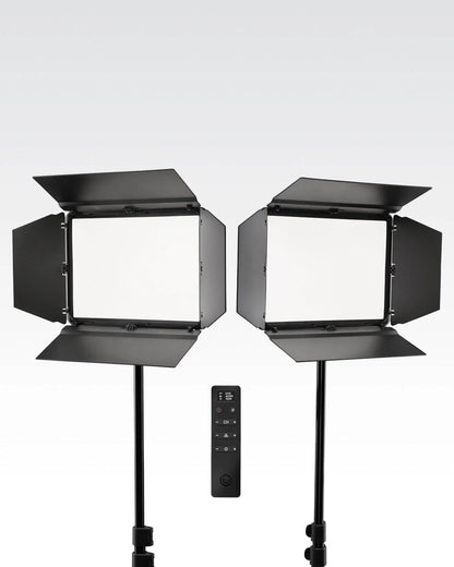 Studio Panel Lighting Kit Two Edge-Lit LED Panel Lights with Stands