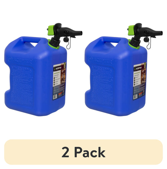 (2 Pack)  5 Gallon Capacity Smartcontrol Dual Handle Kerosene Fuel Container, FSCK571, Blue Gas Can