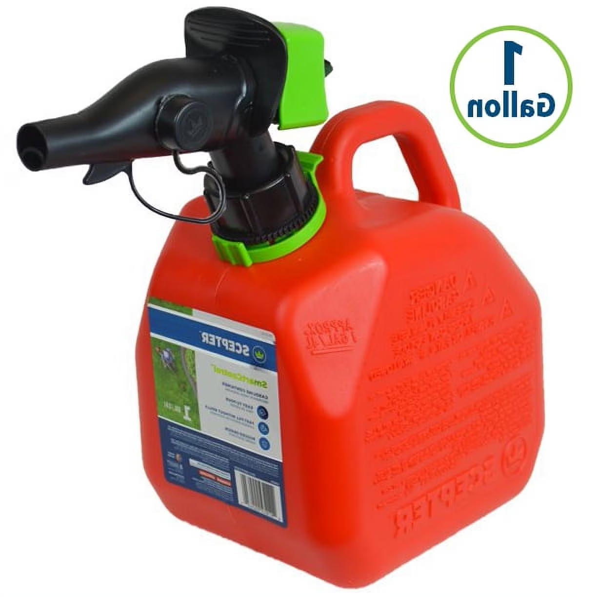 Smartcontrol Gas Can, FR1G102, Red Fuel Container. 1 Gallon Capacity.