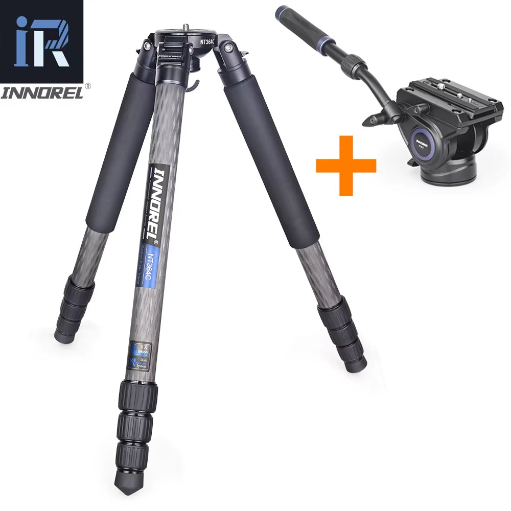 NT364C Professional Carbon Fiber Bowl Tripod for DSLR Camera Video Camcorder Heavy Duty 25Kg Max Load Birdwatching Camera Stand