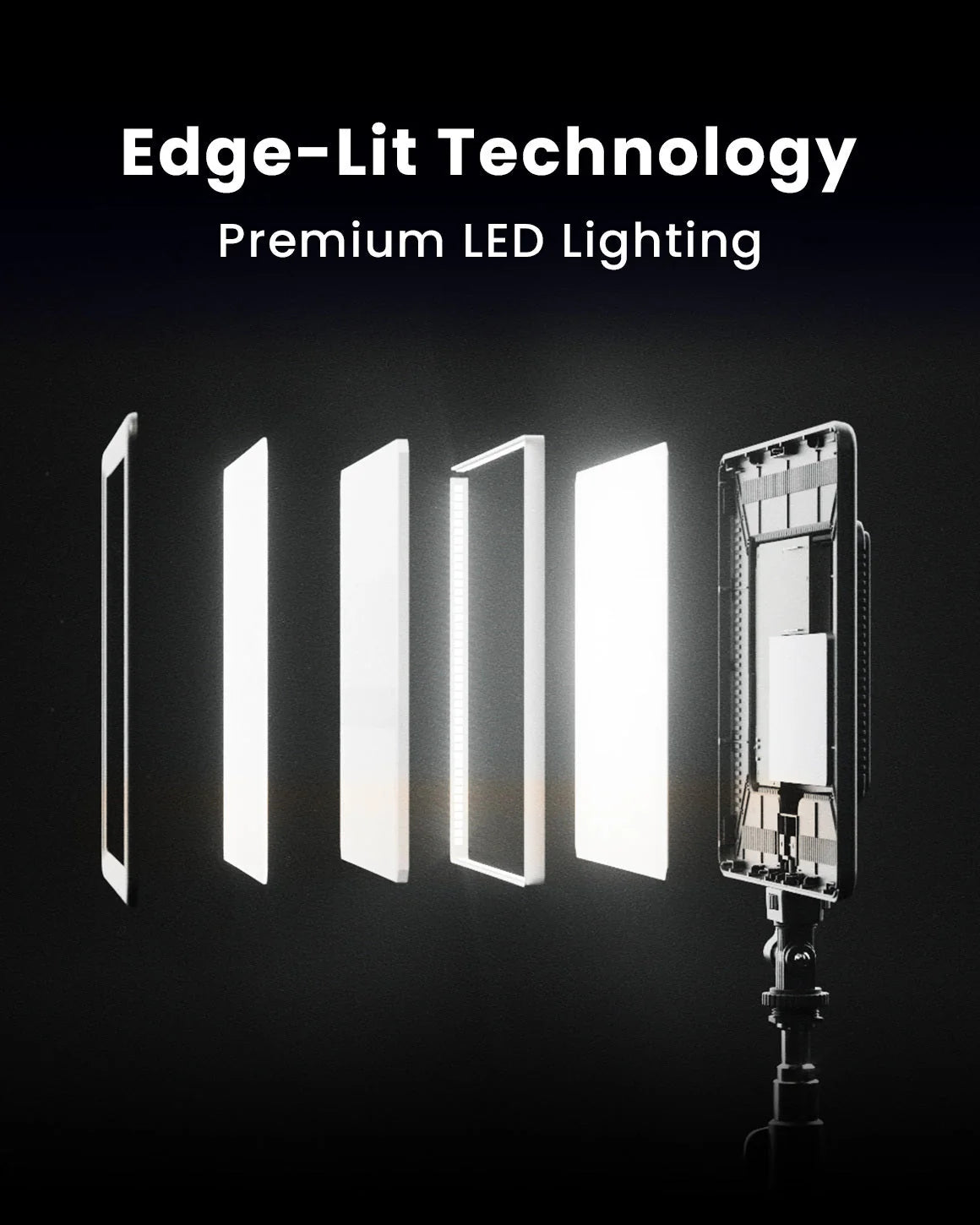 Studio Panel Lighting Kit Two Edge-Lit LED Panel Lights with Stands