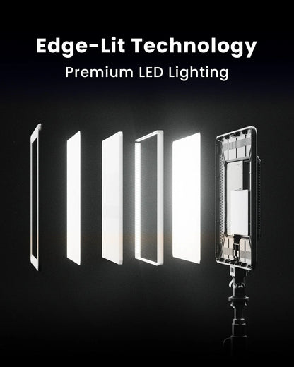 Studio Panel Lighting Kit Two Edge-Lit LED Panel Lights with Stands