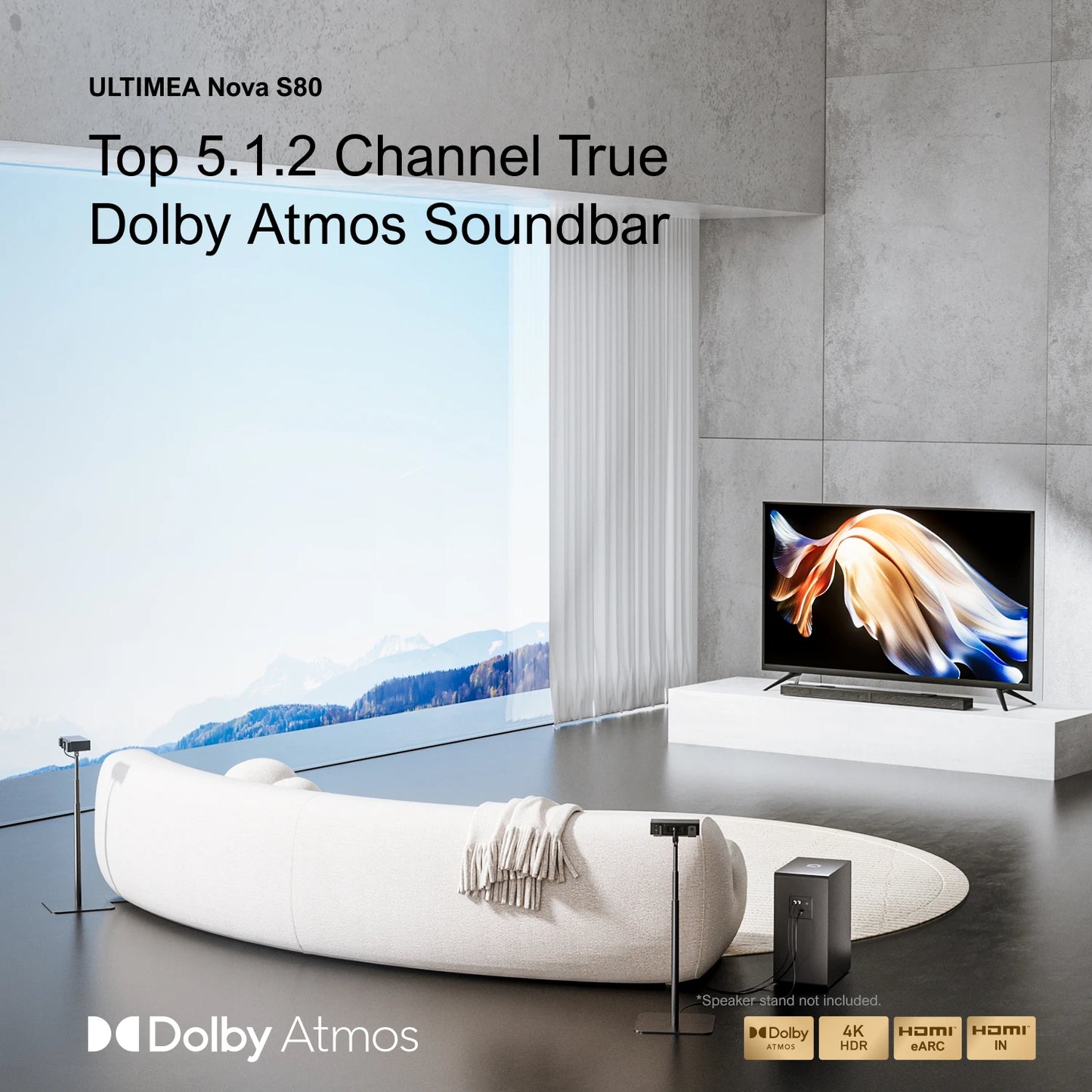 520W 5.1.2 Soundbar with Dolby Atmos for Smart TV,4K HDR Pass-Through,Home Theater Wireless Bluetooth Soundbar Speakers