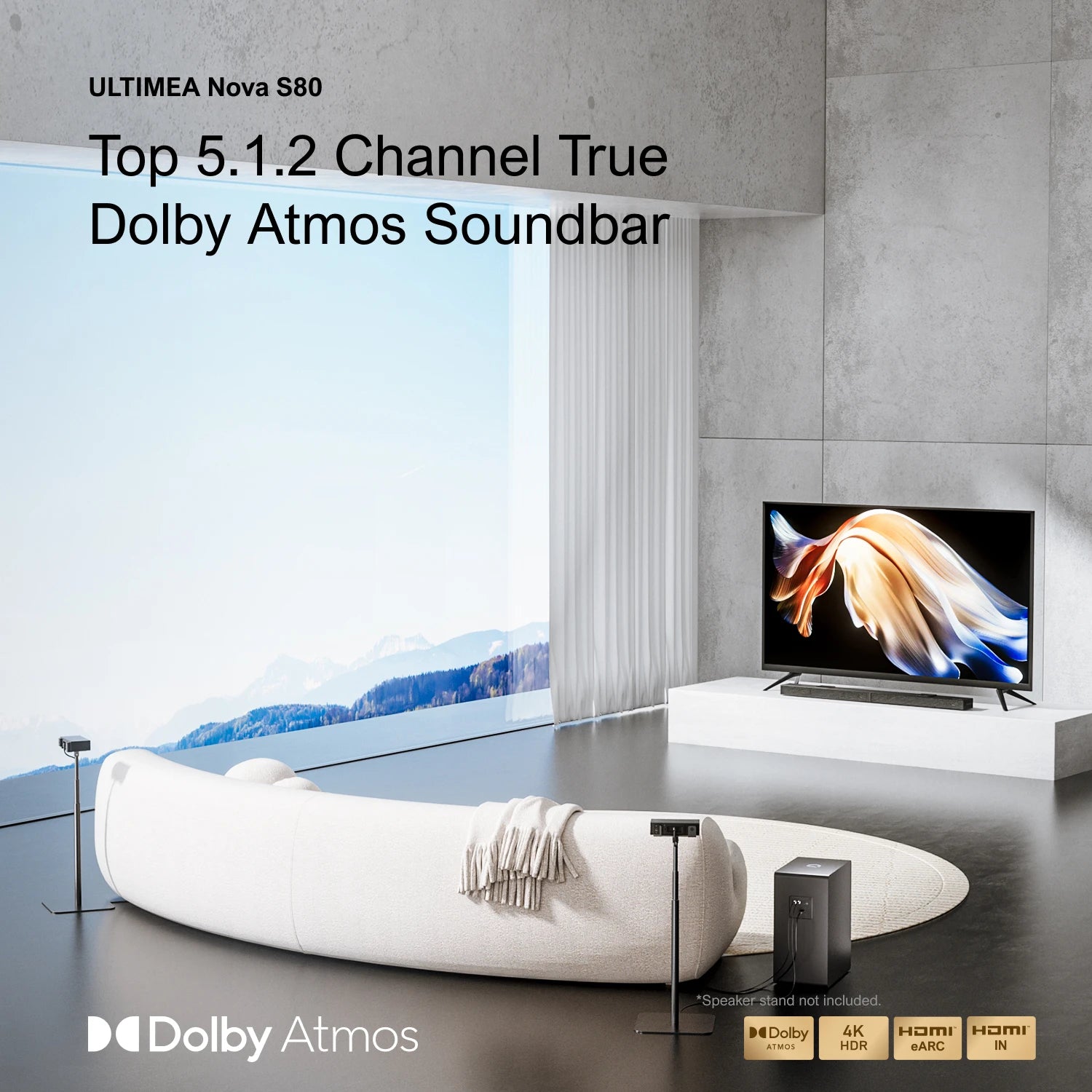 520W 5.1.2 Soundbar with Dolby Atmos for Smart TV,4K HDR Pass-Through,Home Theater Wireless Bluetooth Soundbar Speakers