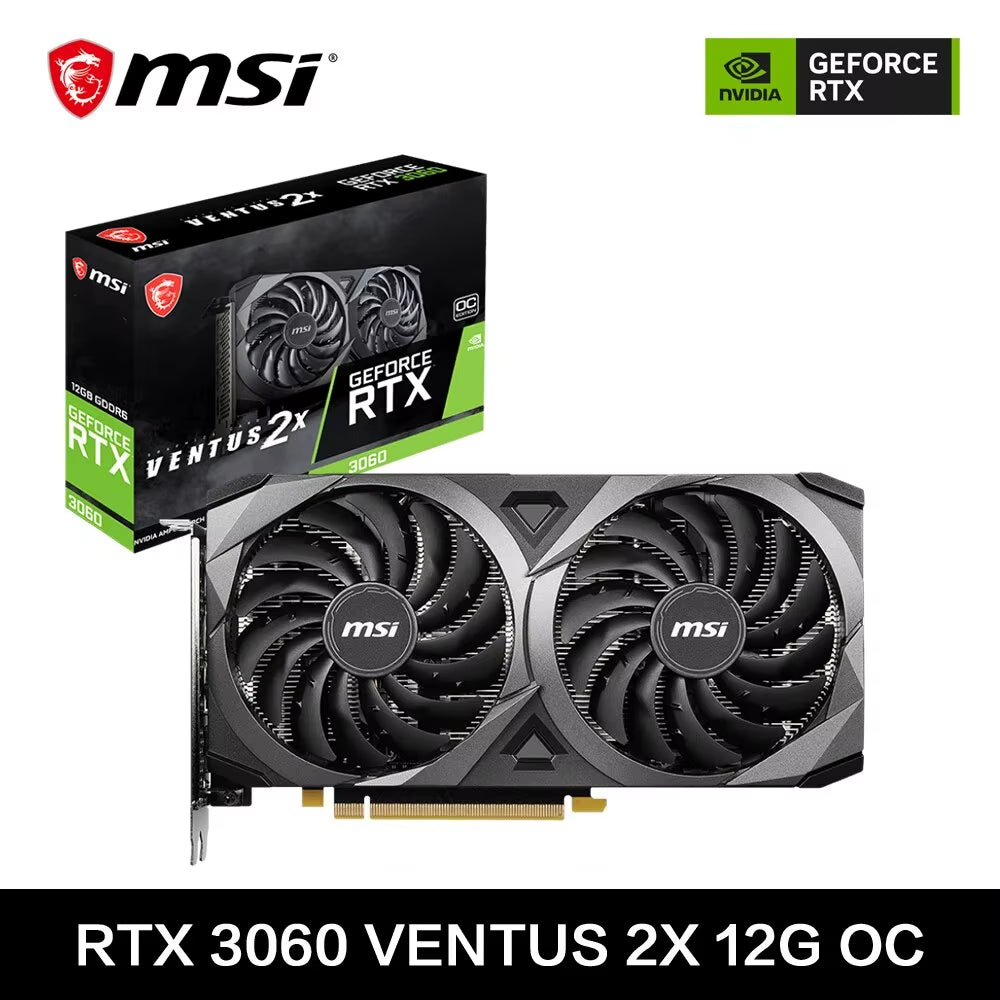 Geforce RTX 3060 VENTUS 2X 12G OC Gaming Graphics Card 12GB GDDR6 192-Bit HDMI DP PCI-E 4.0 8Pin Desktop Full New Video Card