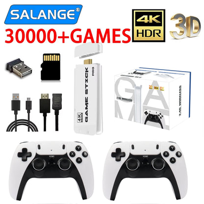 M15 4K Pro Game Stick 64G 30000+ Video Game Console 2.4G Double Wireless Controller 4K Retro Game TV Stick Retro Classic Games