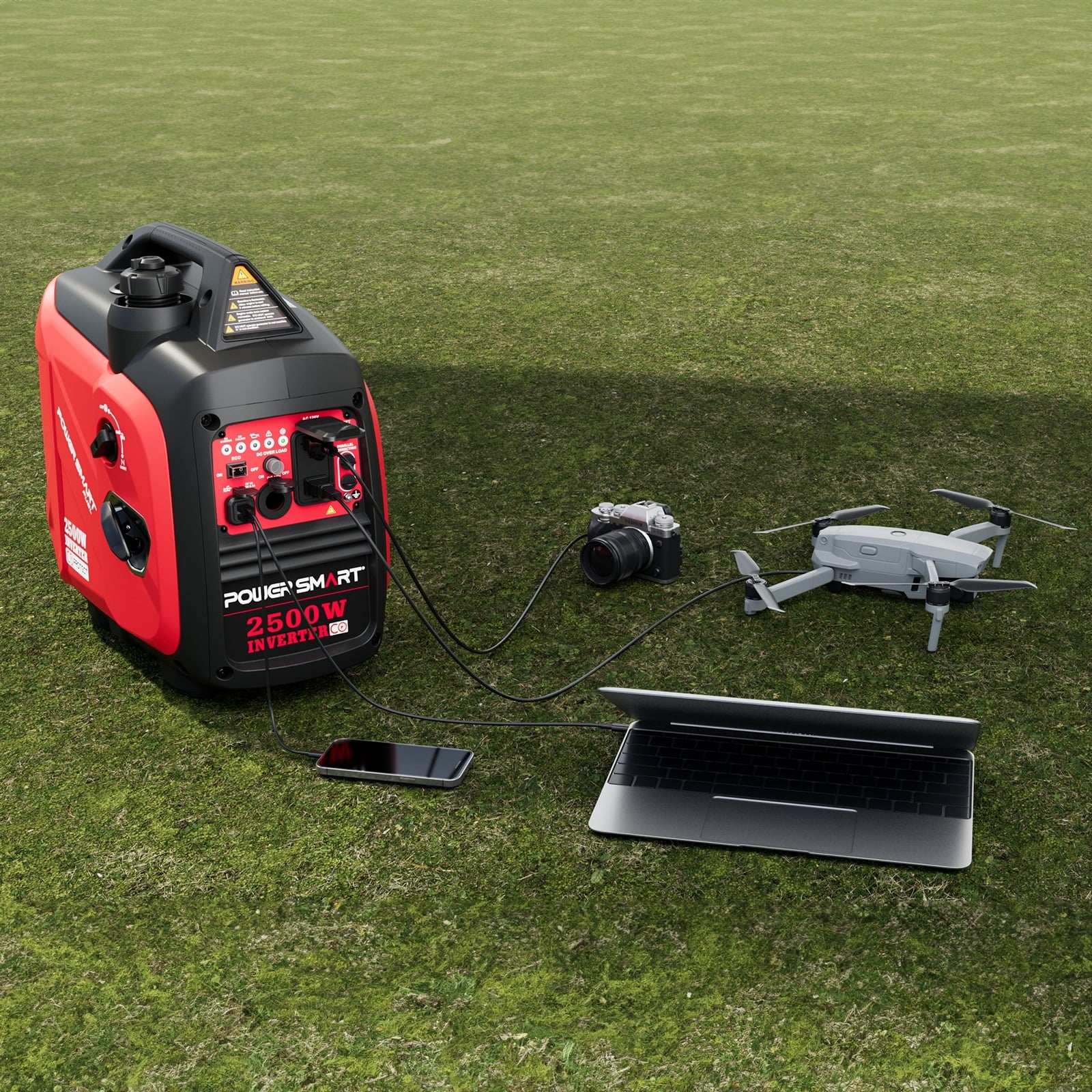 2500W Portable Inverter Gas Generator Super Quiet Low Oil Shutdown Low Noise for Camping