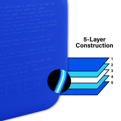 (2 Pack)  5 Gallon Capacity Smartcontrol Dual Handle Kerosene Fuel Container, FSCK571, Blue Gas Can