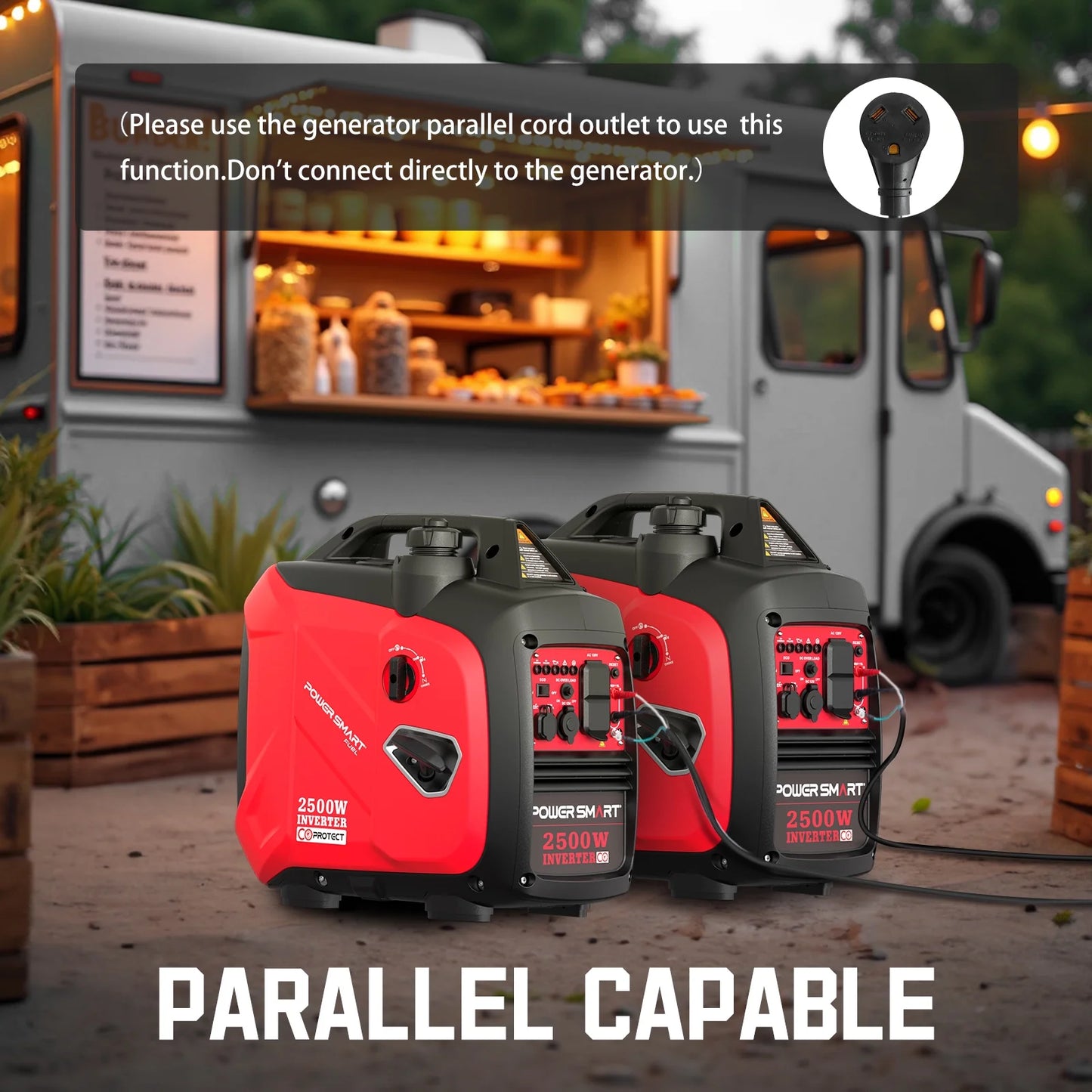 2500W Portable Inverter Gas Generator Super Quiet Low Oil Shutdown Low Noise for Camping