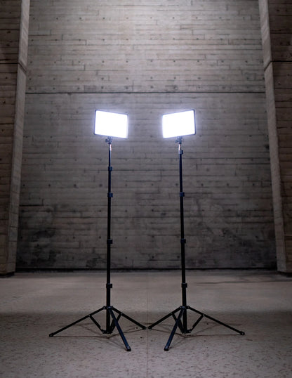 Studio Panel Lighting Kit Two Edge-Lit LED Panel Lights with Stands