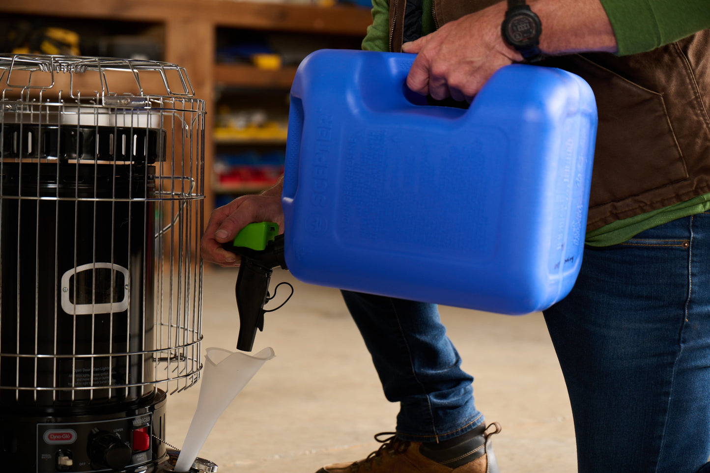 (2 Pack)  5 Gallon Capacity Smartcontrol Dual Handle Kerosene Fuel Container, FSCK571, Blue Gas Can